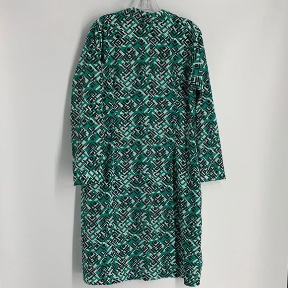 Sz L NY Collection Green and Black Geometric women’s Dress used 🌿 - Picture 7 of 9